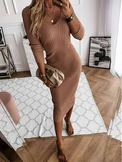 VelvetGrace™ - Geribbelde bodycon maxi-jurk 2