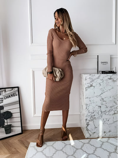 VelvetGrace™ - Geribbelde bodycon maxi-jurk 2