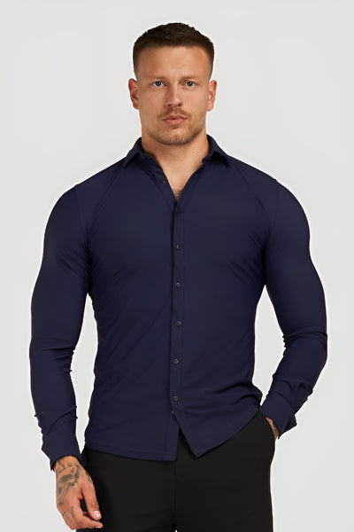 THE ATHLETIC STRETCH SHIRT - NAVY BLUE