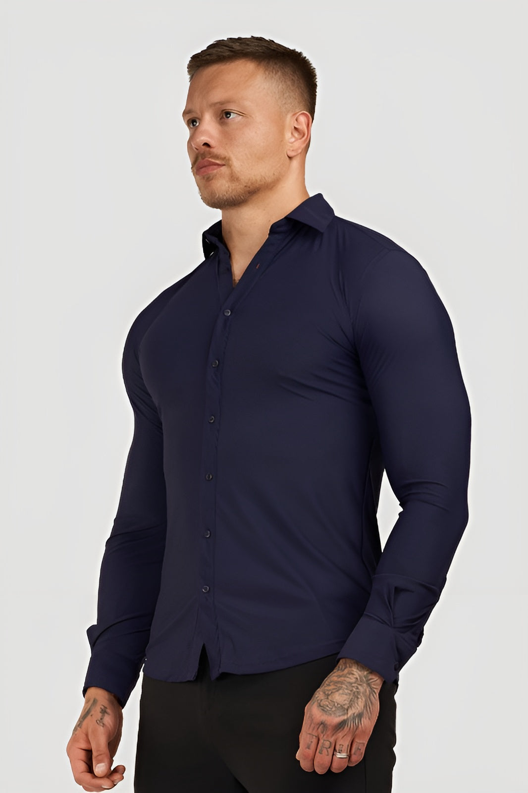 THE ATHLETIC STRETCH SHIRT - NAVY BLUE